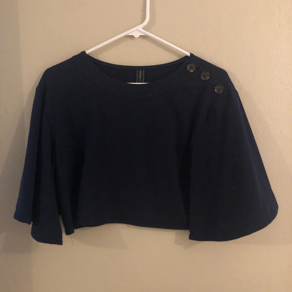 Valija Navy Crop Blouse